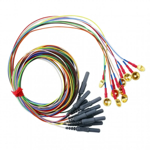 Grass Gold Cup EEG Electrode, DIN 1.5 mm, with Touchproof Connector