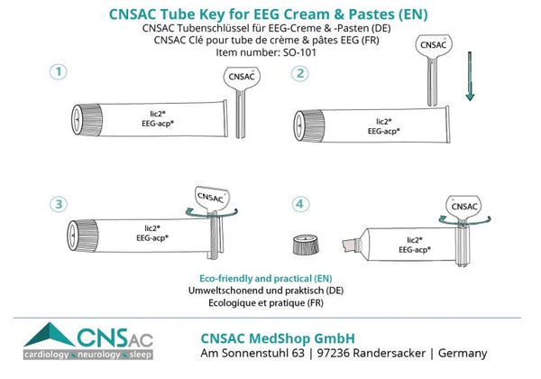 Tube wrench for electrode cream, pastes or similar