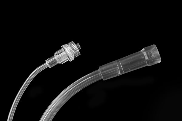 Cannula nasale divisa per l'erogazione di O₂ e la misurazione di CO₂, connettori Luer lock (maschi) e connettore per tubo flessibile