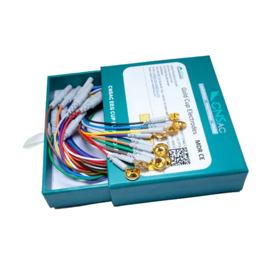 CNSAC Gold Cup Elektroden, 100 cm Kabel, 10 Stück
