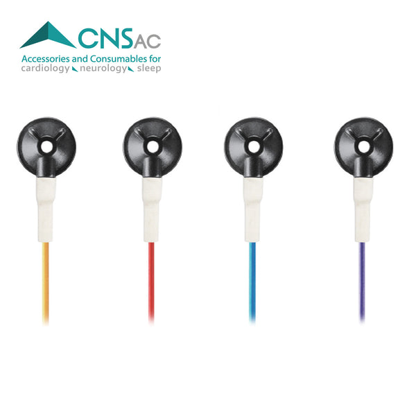 CNSAC Einweg EEG Cup Elektroden, mit 100cm Anschlusskabel, 25 Stück