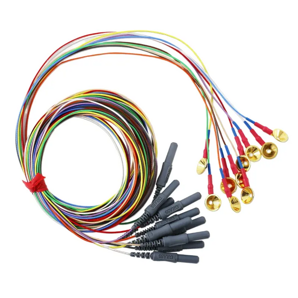 Grass Gold Cup Elektroden, 244cm Kabel, 10 Stück