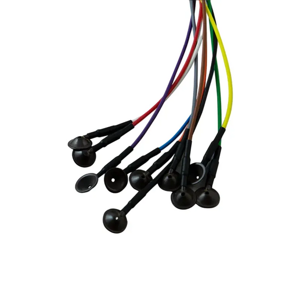CNSAC Silber/Silberchlorid (Ag/AgCl) Cup Elektroden, 75cm Kabel, 10 Stück