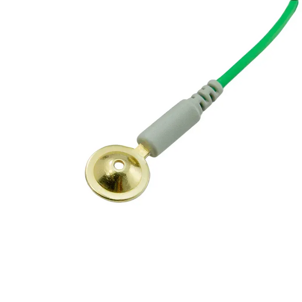 Electrodos CNSAC Gold Cup, cable de 200 cm, 10 unidades