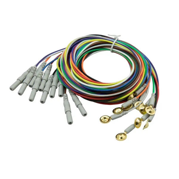 Electrodos CNSAC Gold Cup, cable de 150 cm, 10 unidades