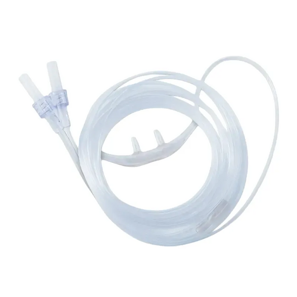 Cannula nasale, divisa, per monitoraggio della pressione e capnografia, adulti