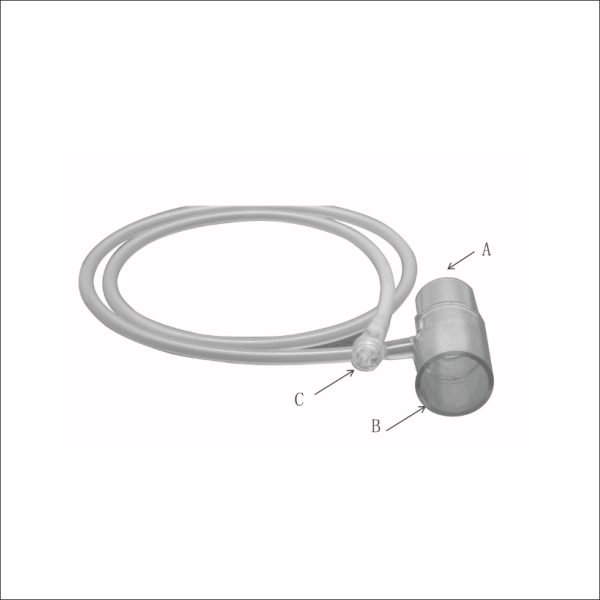 CPAP adapter with silicone tube for CPAP connection
